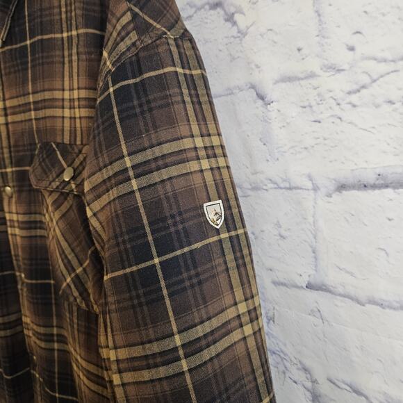Kuhl Joyrydr Jacket Shirt Mens XXL Sherpa Lined Brown Flannel Snap Style 7253 - Picture 2 of 10